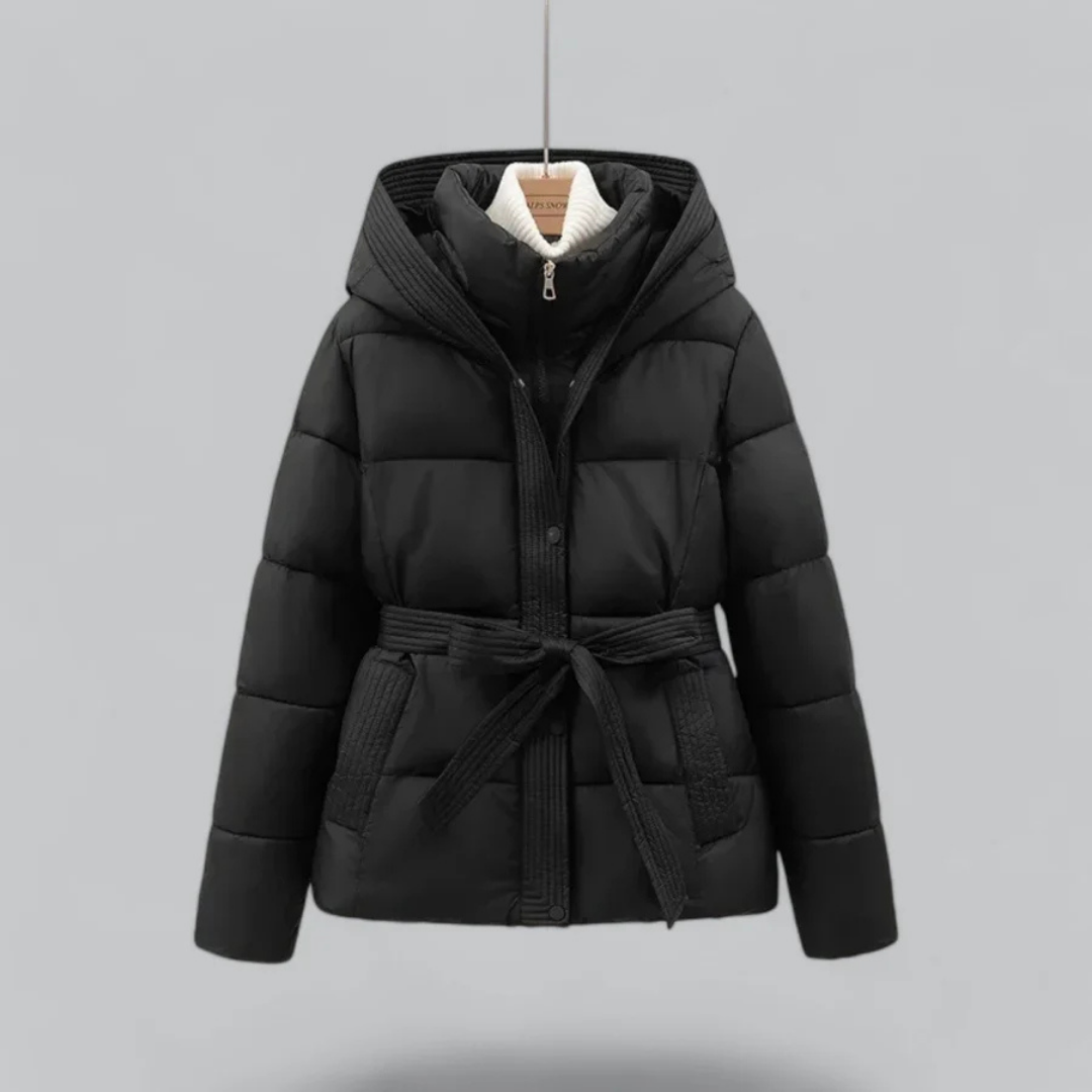 Women Winter Bell Belt hood jacket | Short