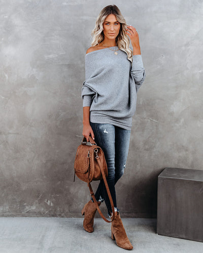 Rib knitting sweater in Ashgrauer ZweiskarbOtik for women