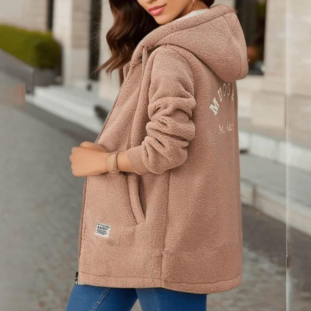 Women Long sleeve winter warm hood jacket | Long