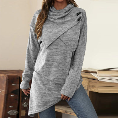 AsymWrap Cozy Tunic Pullover