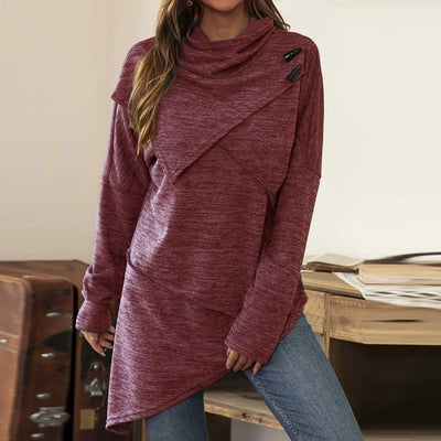 AsymWrap Cozy Tunic Pullover