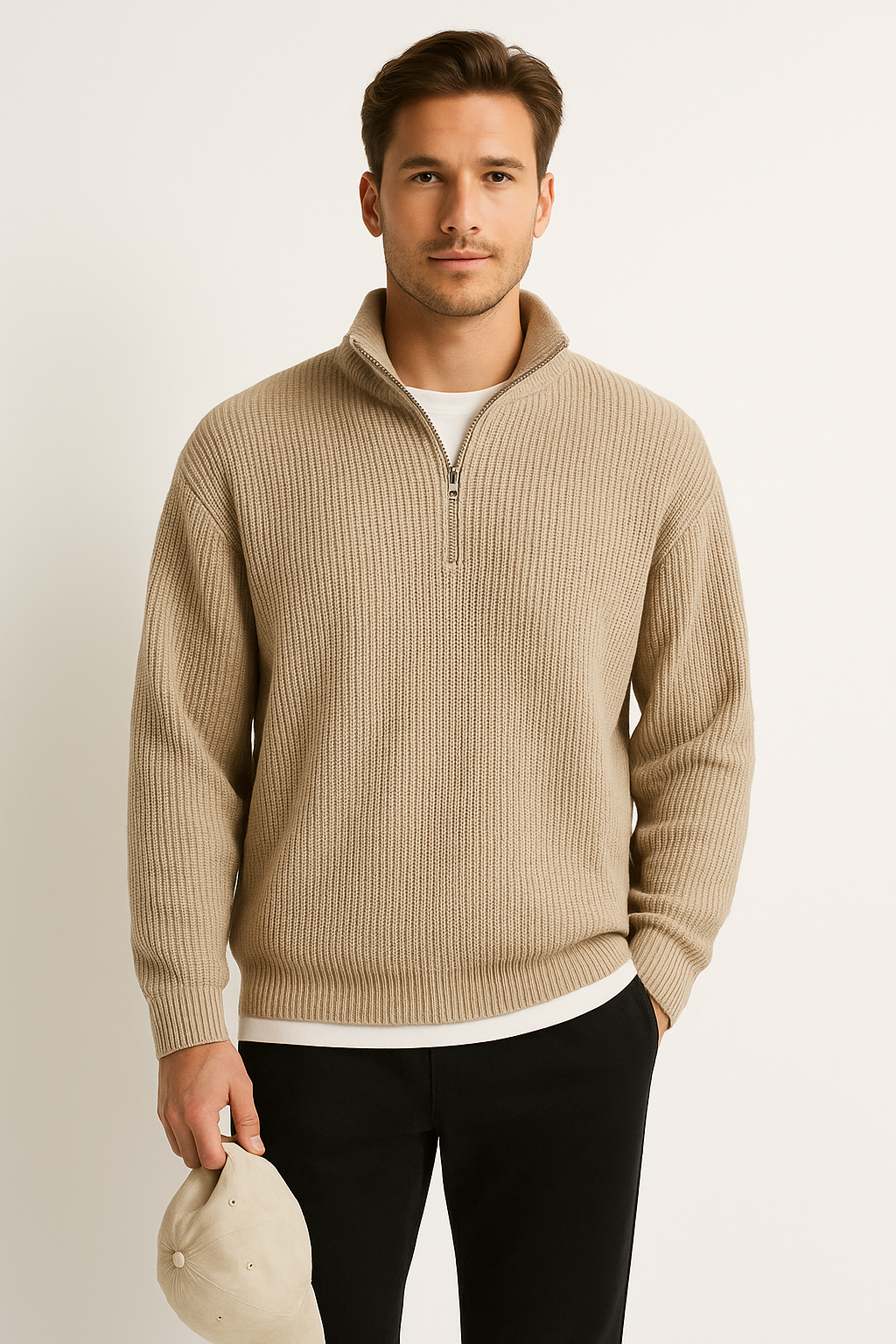 Stephen | Essential Quarter-Zip Knit Sweater