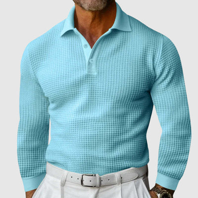 Steve | Elite Texture Knit Polo Long Sleeve