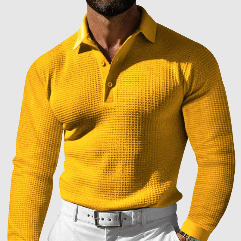 Steve | Elite Texture Knit Polo Long Sleeve