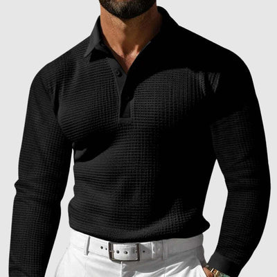 Steve | Elite Texture Knit Polo Long Sleeve