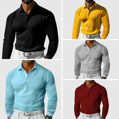 Steve | Elite Texture Knit Polo Long Sleeve