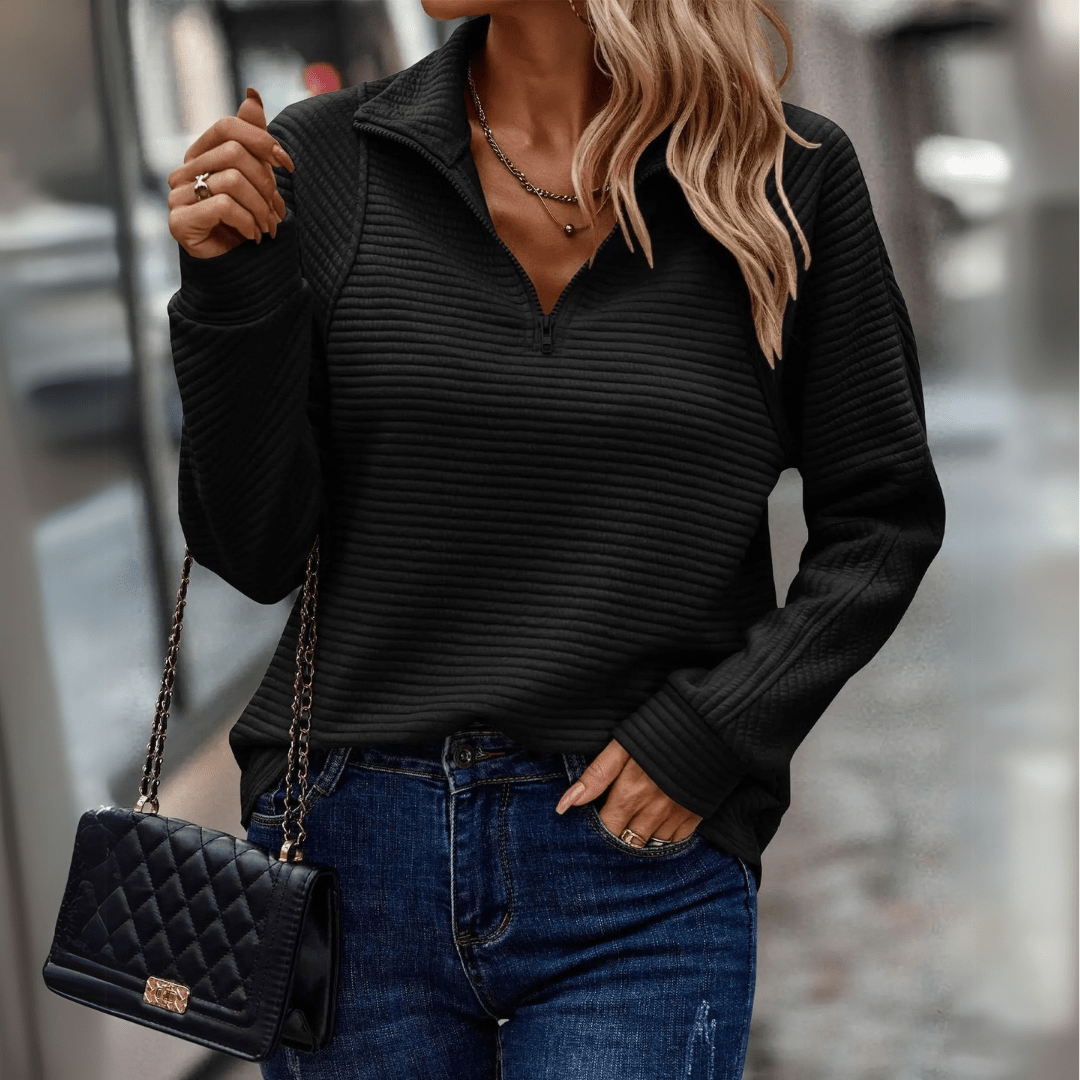 Jenica | Chic Half-Zip Top