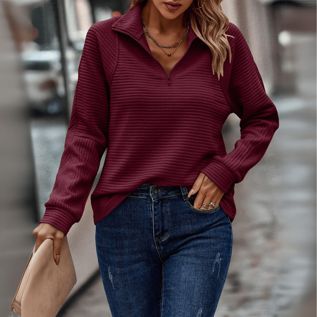 Jenica | Chic Half-Zip Top