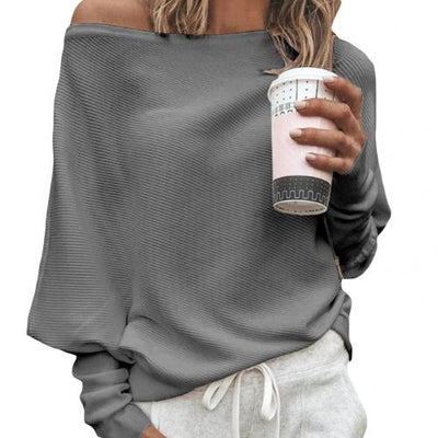 Sweater in seductive off-shoulder style for women
