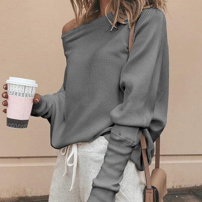 Sweater in seductive off-shoulder style for women