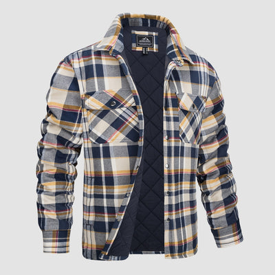 IAN | Thick Checkered Flannel Polo Shirt