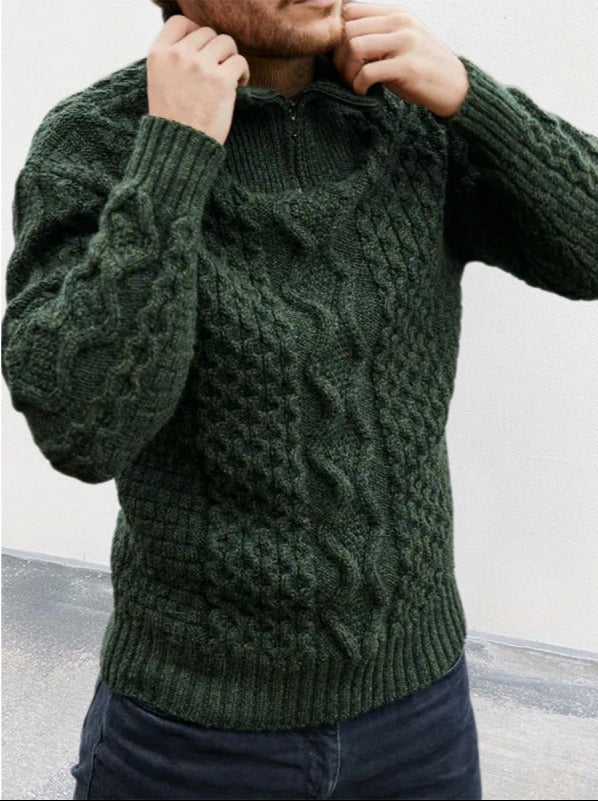Kevin | Mountain Weave Half-Zip Sweater