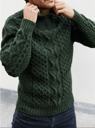 Kevin | Mountain Weave Half-Zip Sweater