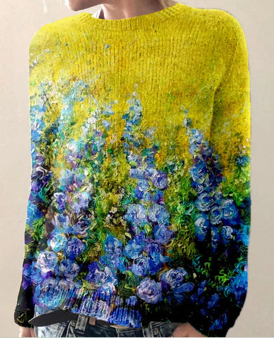 Sweater for women with 3D flower pressure, ideal for women