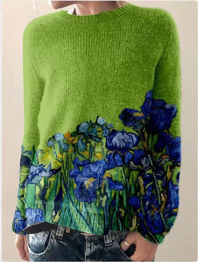 Sweater for women with 3D flower pressure, ideal for women