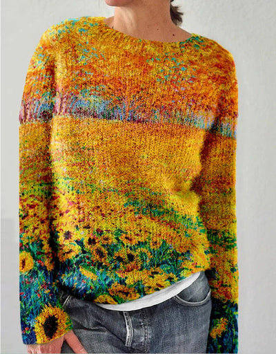 Sweater for women with 3D flower pressure, ideal for women