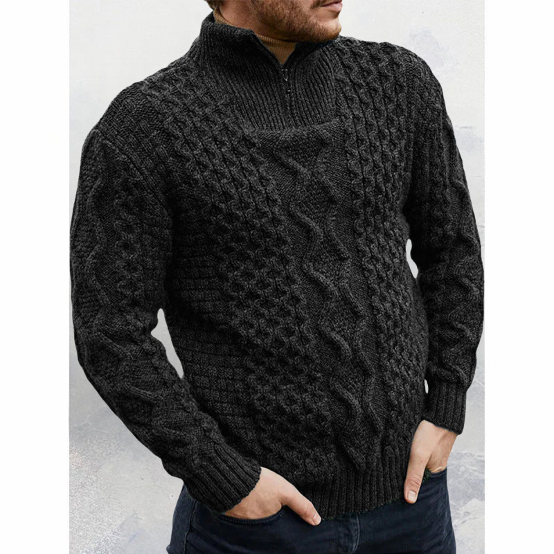 Kevin | Mountain Weave Half-Zip Sweater