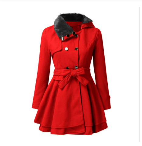 Liza | Elegant Flare Hem Double-Breasted Belted Coat
