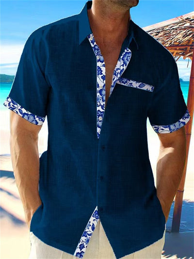 Luis | Tropical Breeze Trimmed Button-Up Shirt