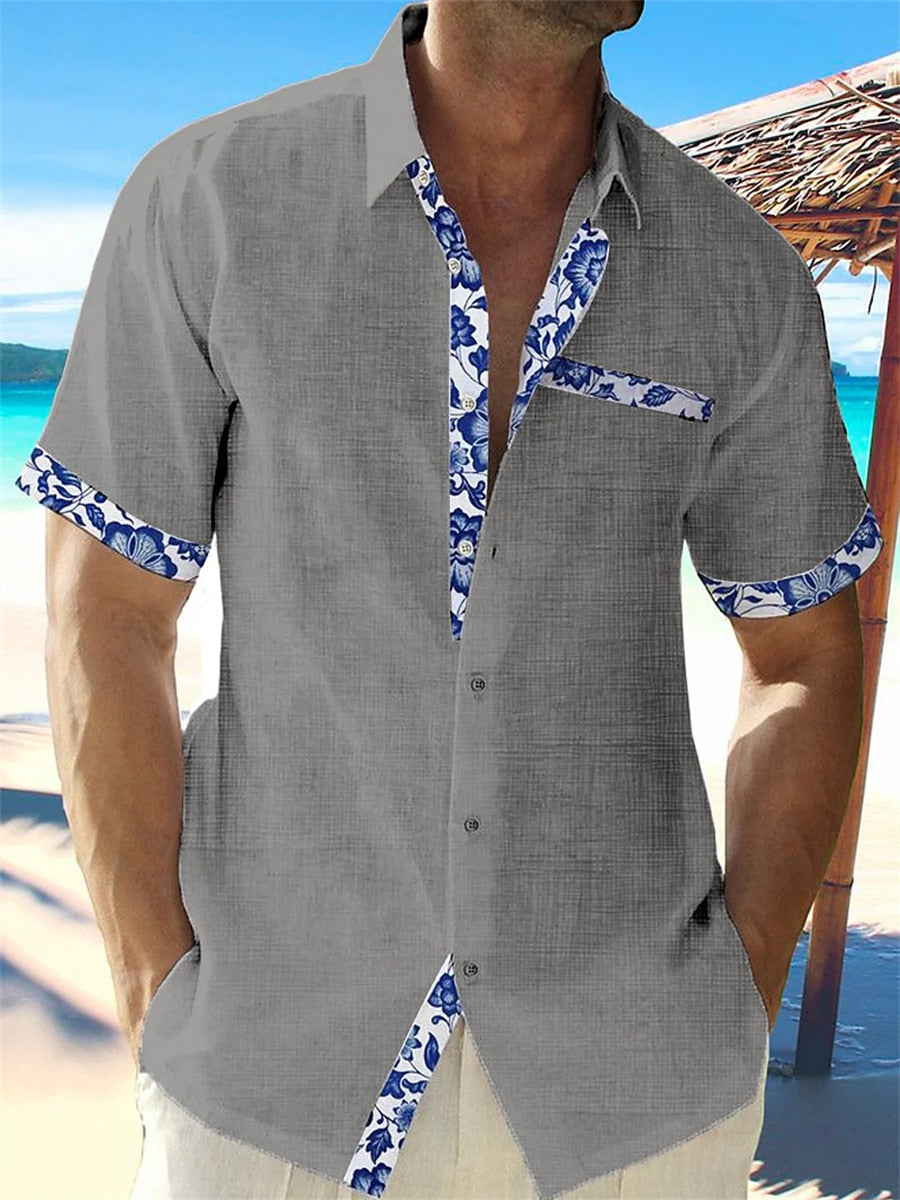 Luis | Tropical Breeze Trimmed Button-Up Shirt