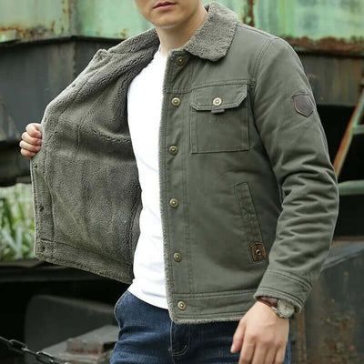 Men's warm winter jacket | Down button