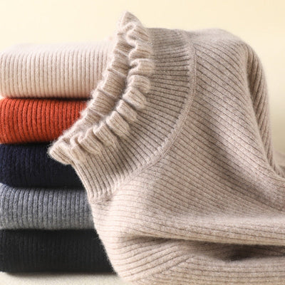 Kashmir sweater with elegant twirl design for stylish women