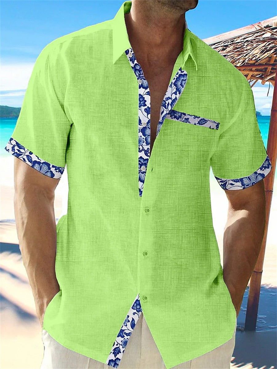 Luis | Tropical Breeze Trimmed Button-Up Shirt