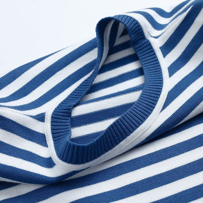 Striped knitting sweater for women with a classic design