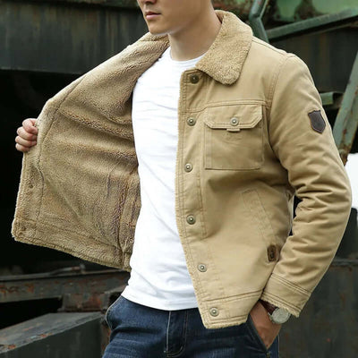 Men's warm winter jacket | Down button