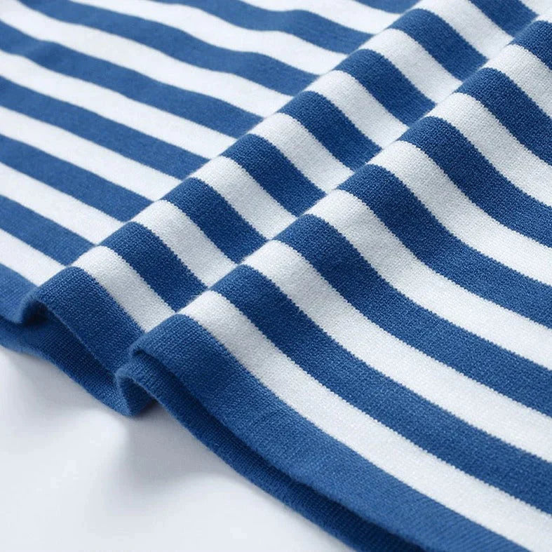 Striped knitting sweater for women with a classic design