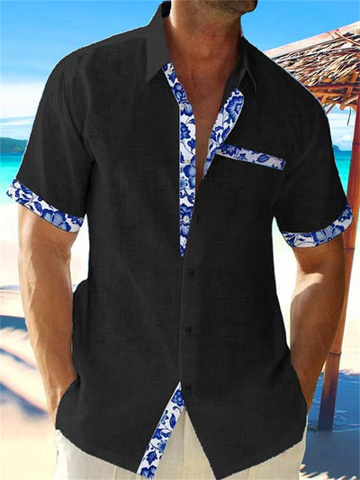 Luis | Tropical Breeze Trimmed Button-Up Shirt