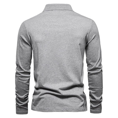 Men’s Long Sleeve Polo Shirt - Half Zip - Smart Casual - Structured Collar