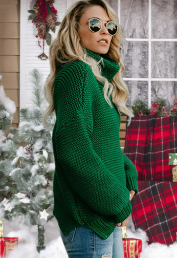 Thick turtleneck sweater for women