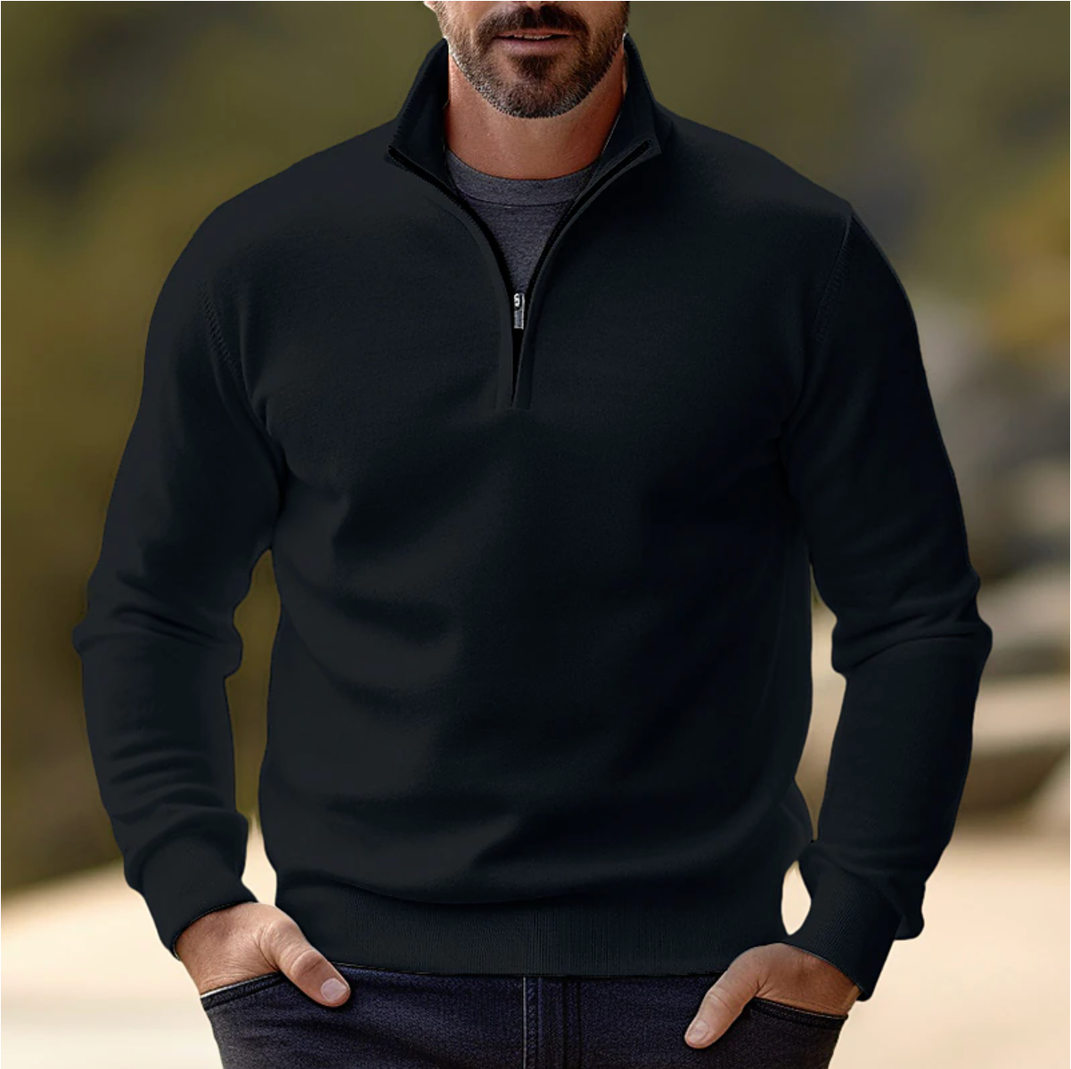Casual Half-Zip Sweater | Soft Knit, Breathable, Ideal for Layering