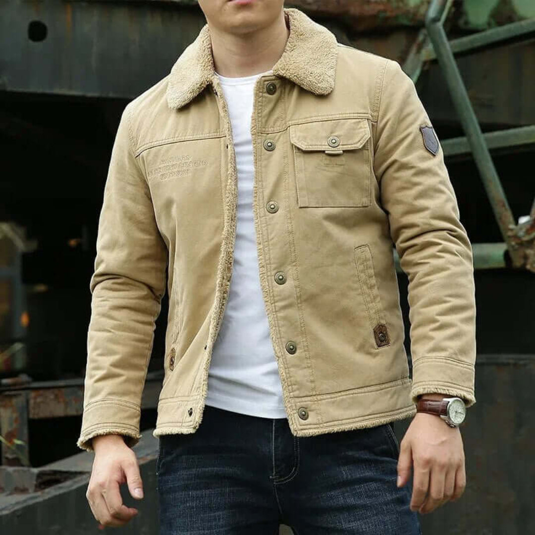 Men's warm winter jacket | Down button