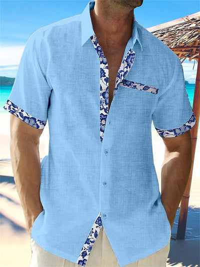Luis | Tropical Breeze Trimmed Button-Up Shirt
