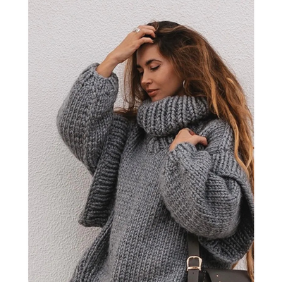 Erenabaji | Ladies oversized knit sweater | Warmth