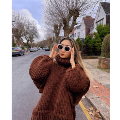 Erenabaji | Ladies oversized knit sweater | Warmth