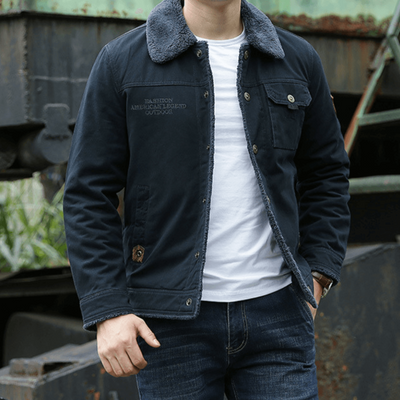 Men's warm winter jacket | Down button