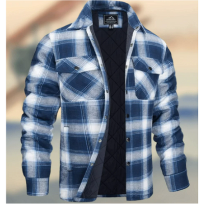 Men's button down warm shirt jacket | Long -sleeved