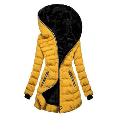 Women's zipper buffer long arm jacket | Hood
