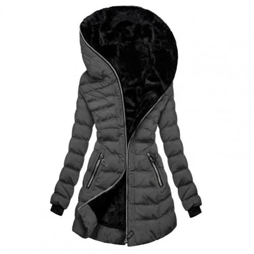Women's zipper buffer long arm jacket | Hood