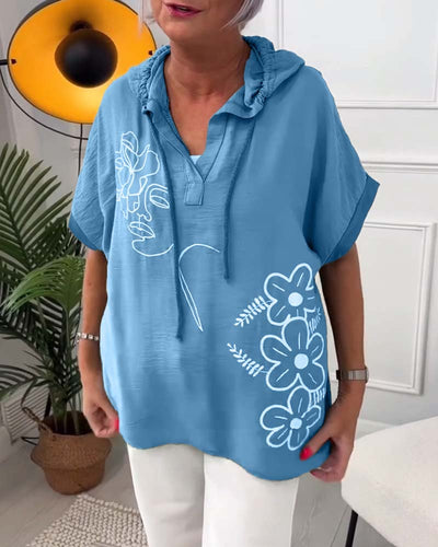 Lory | Floral Hooded Top