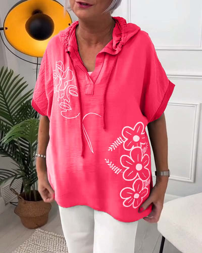 Lory | Floral Hooded Top