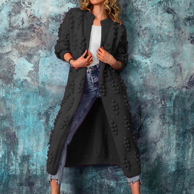 Long female sweater with wave pattern - warm & elegant