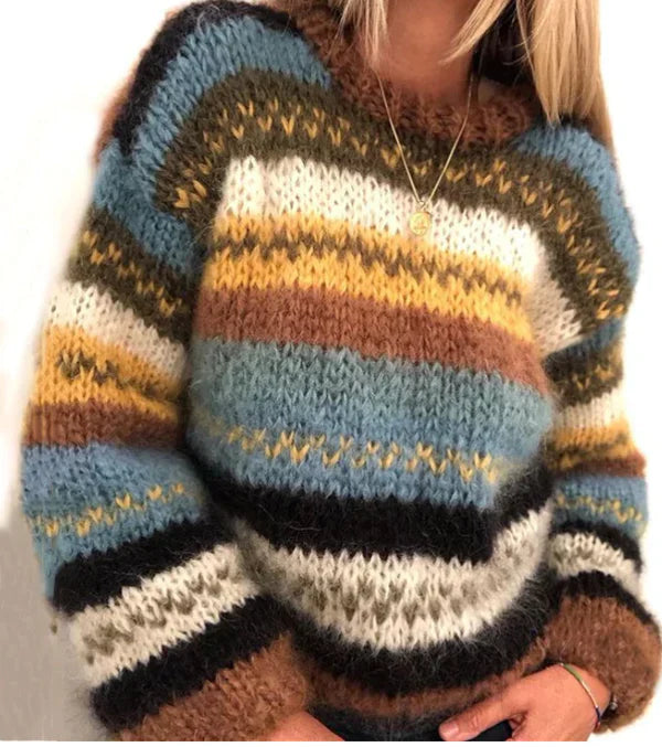 Retro design sweater, inspired by fashion epochs and trenads