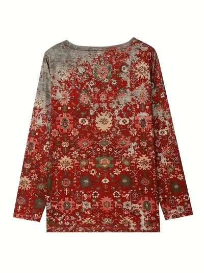 Chic sweater with red print