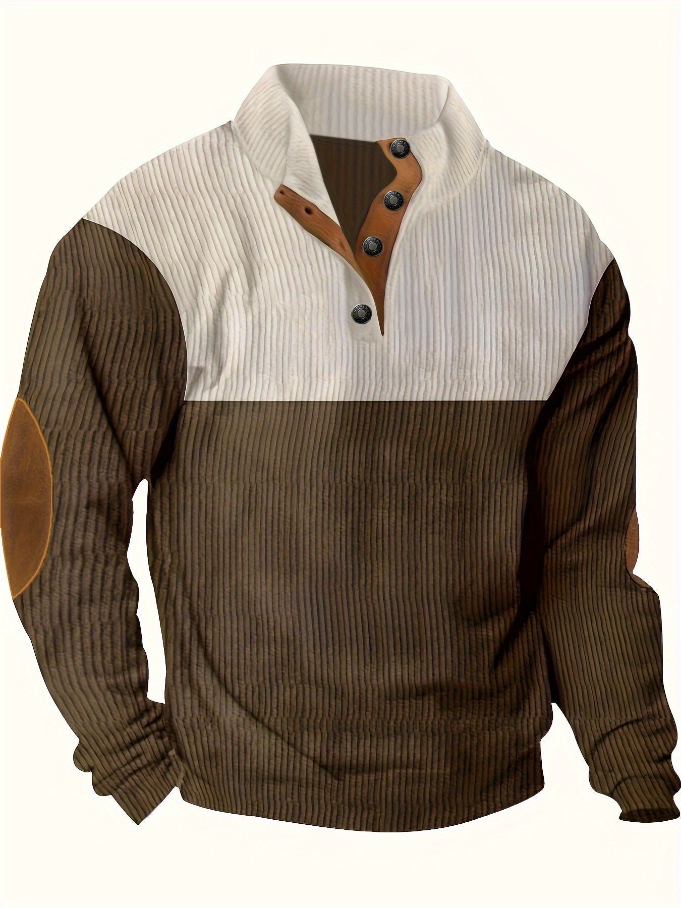Scott | Retro Contrast Button Pullover