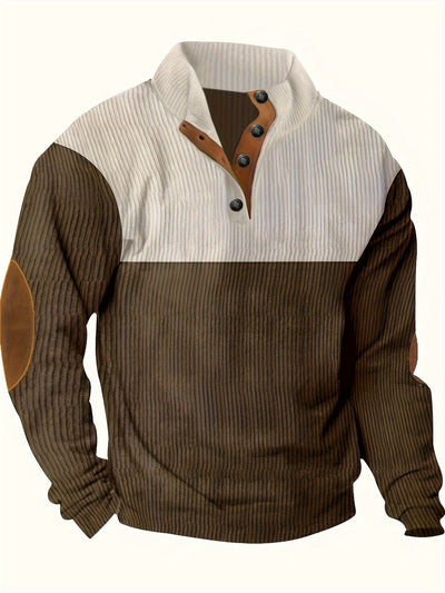 Scott | Retro Contrast Button Pullover