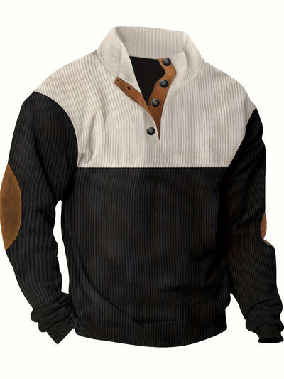 Scott | Retro Contrast Button Pullover